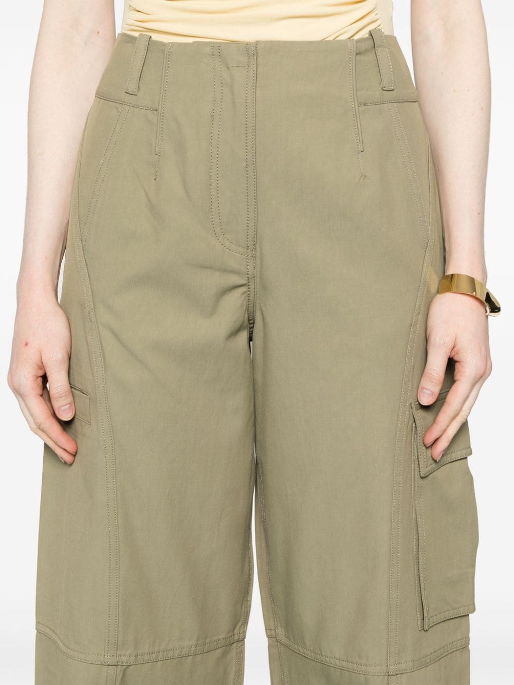 seam twill tapered trousers - 5