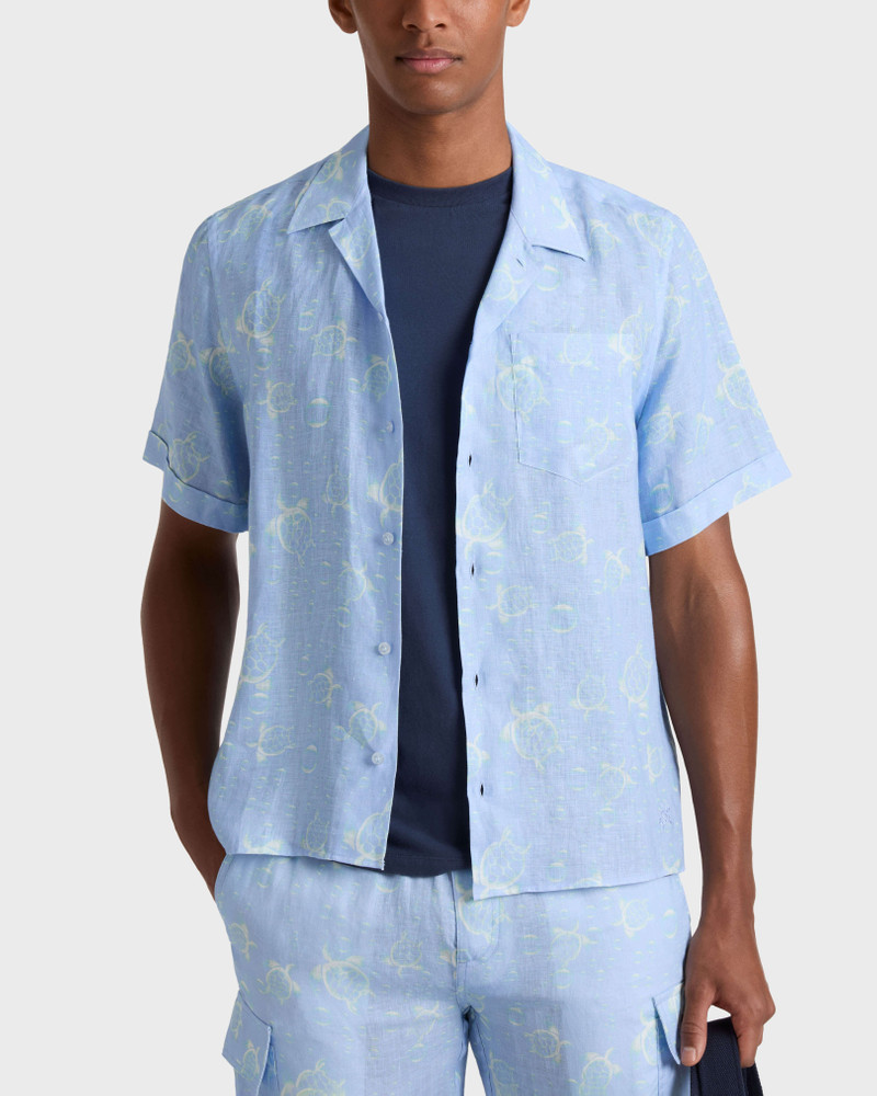 Vilebrequin MEN LINEN BOWLING SHIRT BUBBLE 3D outlook