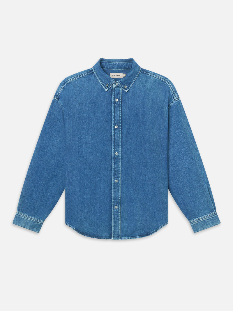 Button Down Relaxed Denim Shirt in Palma 1