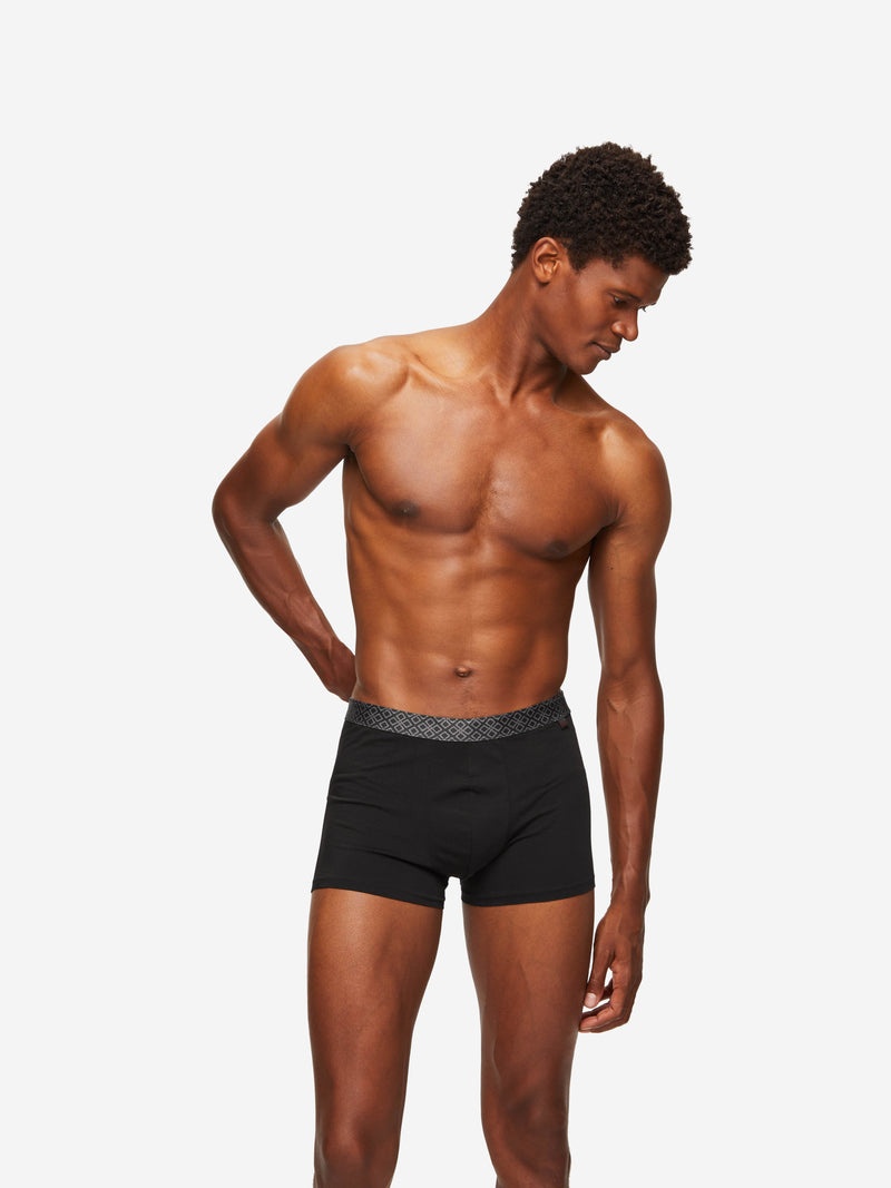 Men's Classic Fit Boxers Woburn Silk Satin Black