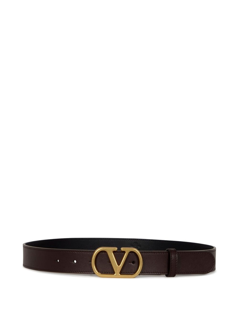 leather V-logo buckle belt 1