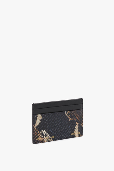Victoria Beckham Card Holder In Navy Brown Leather outlook