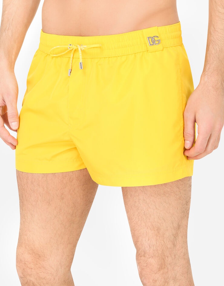 Short swim trunks with metal DG logo - 4