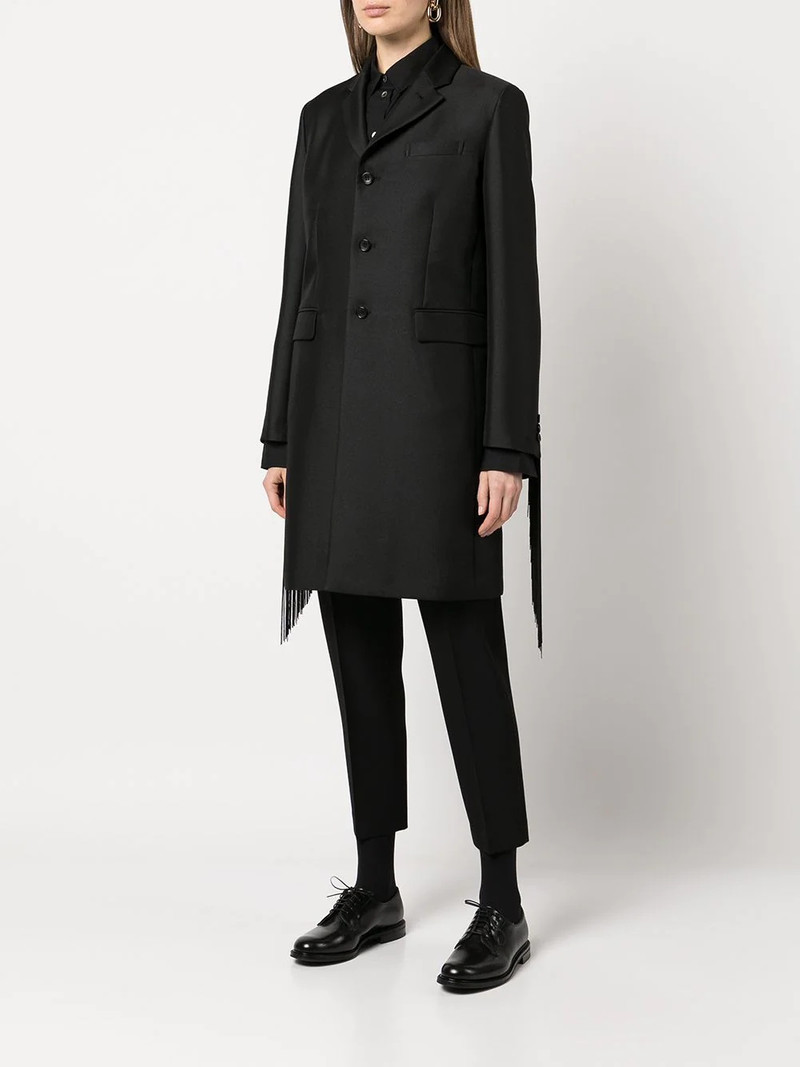 fringe-sleeve single-breasted coat 3
