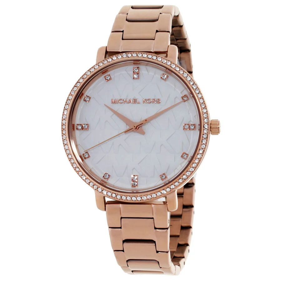 Michael Kors Pyper Quartz Crystal White Dial Ladies Watch MK4917 - 1