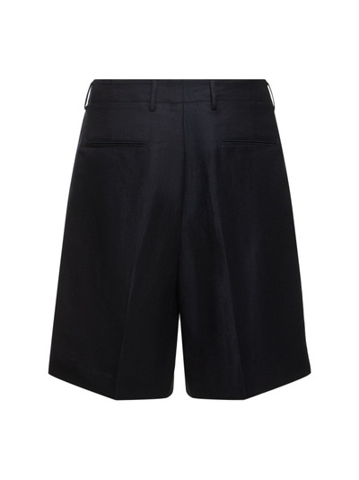 Loro Piana Joetsu pleated linen & silk shorts outlook