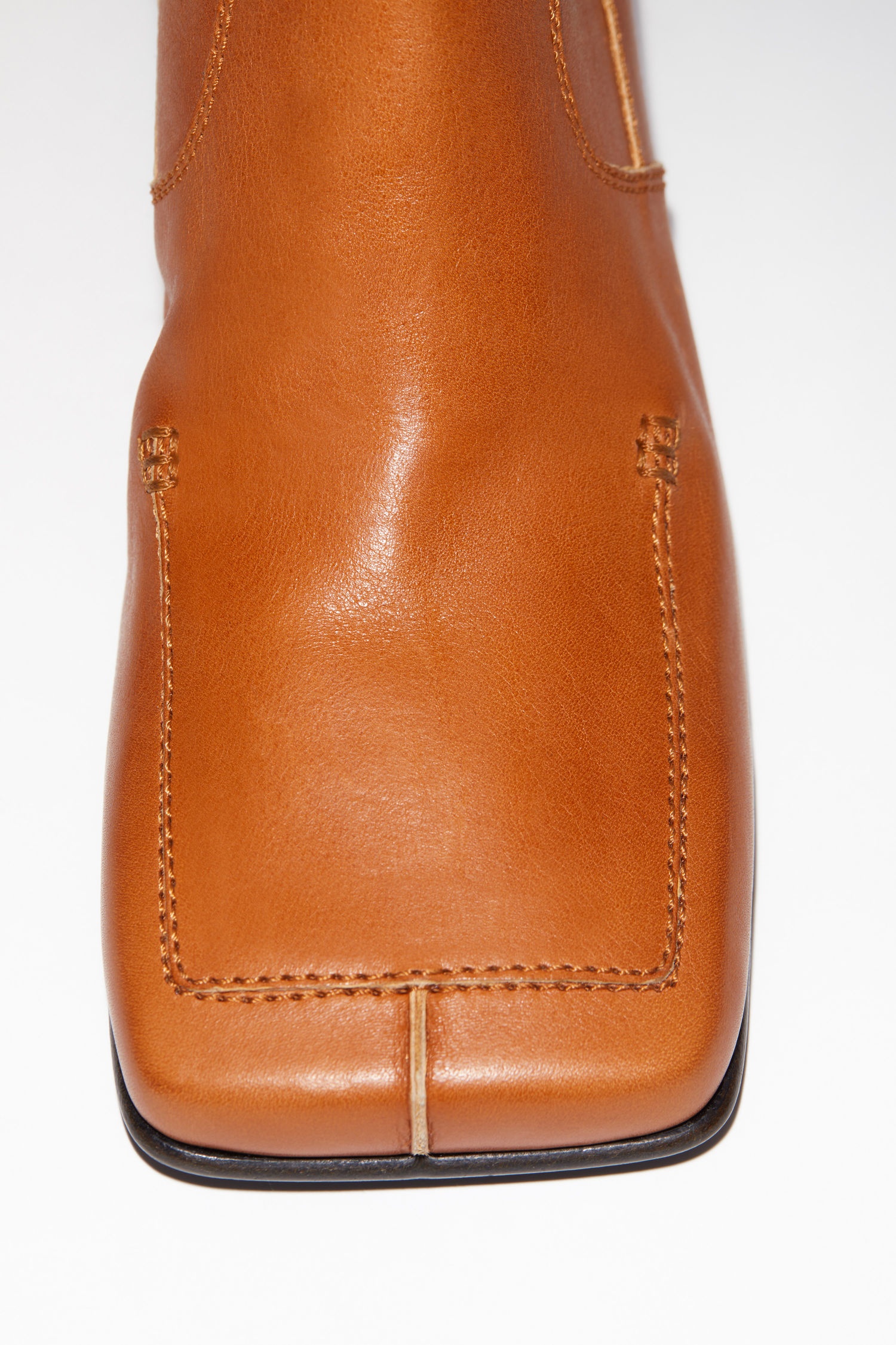 Leather ankle boots - Cognac brown - 5