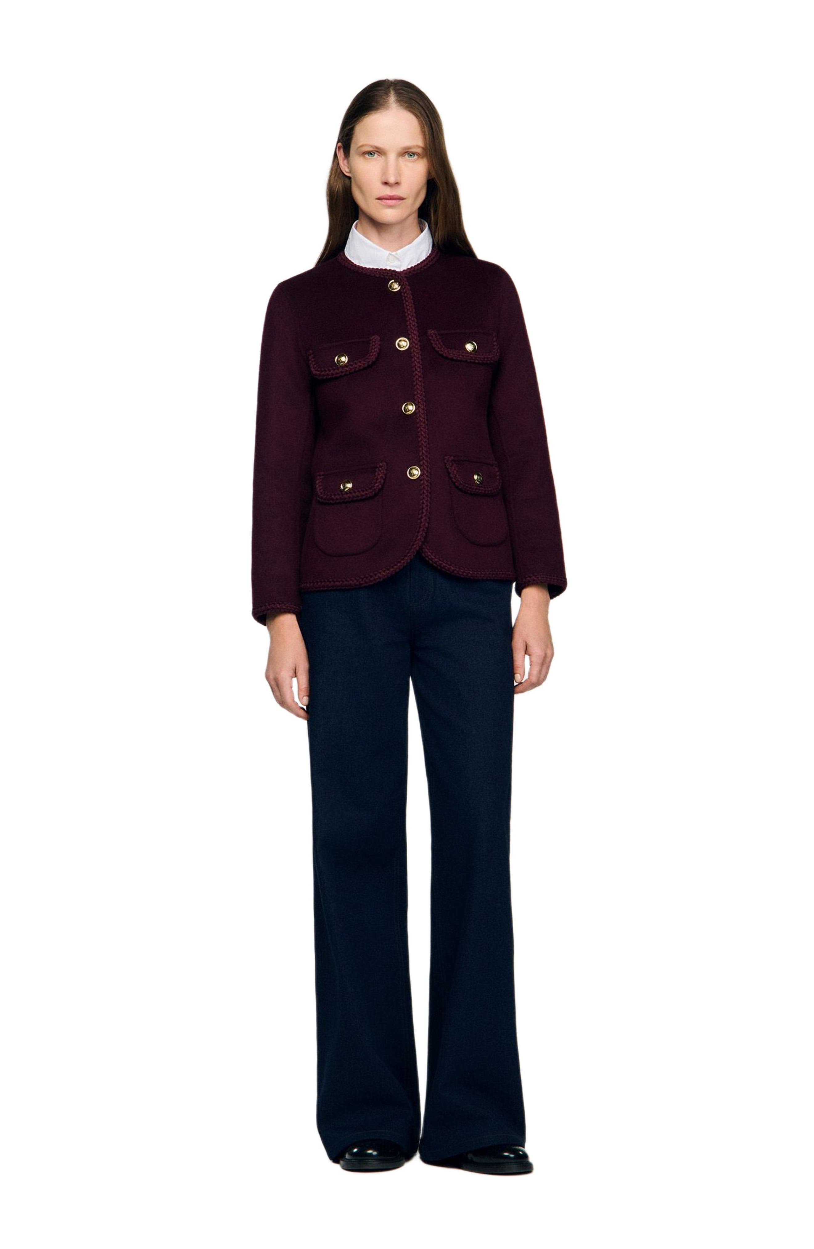 SANDRO Double-faced jacket in Bordeaux at Nordstrom - 3