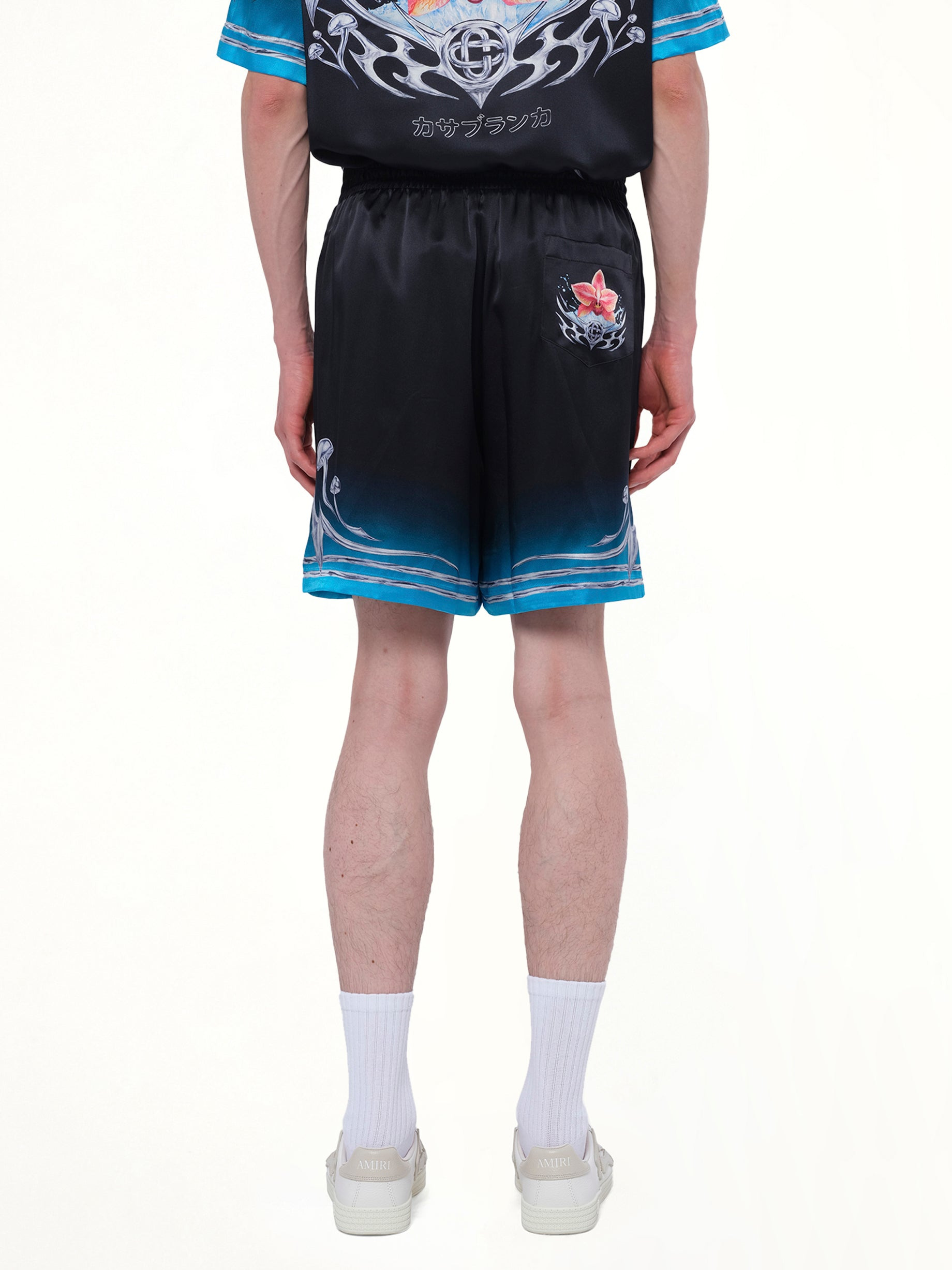 Silk Satin Blades Shorts in Multicolour - 5