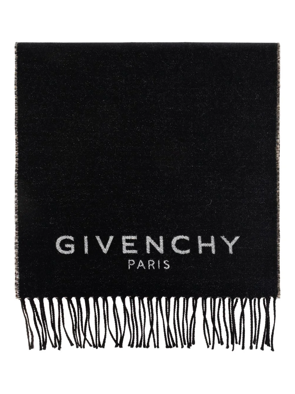 logo fringed scarf - 1