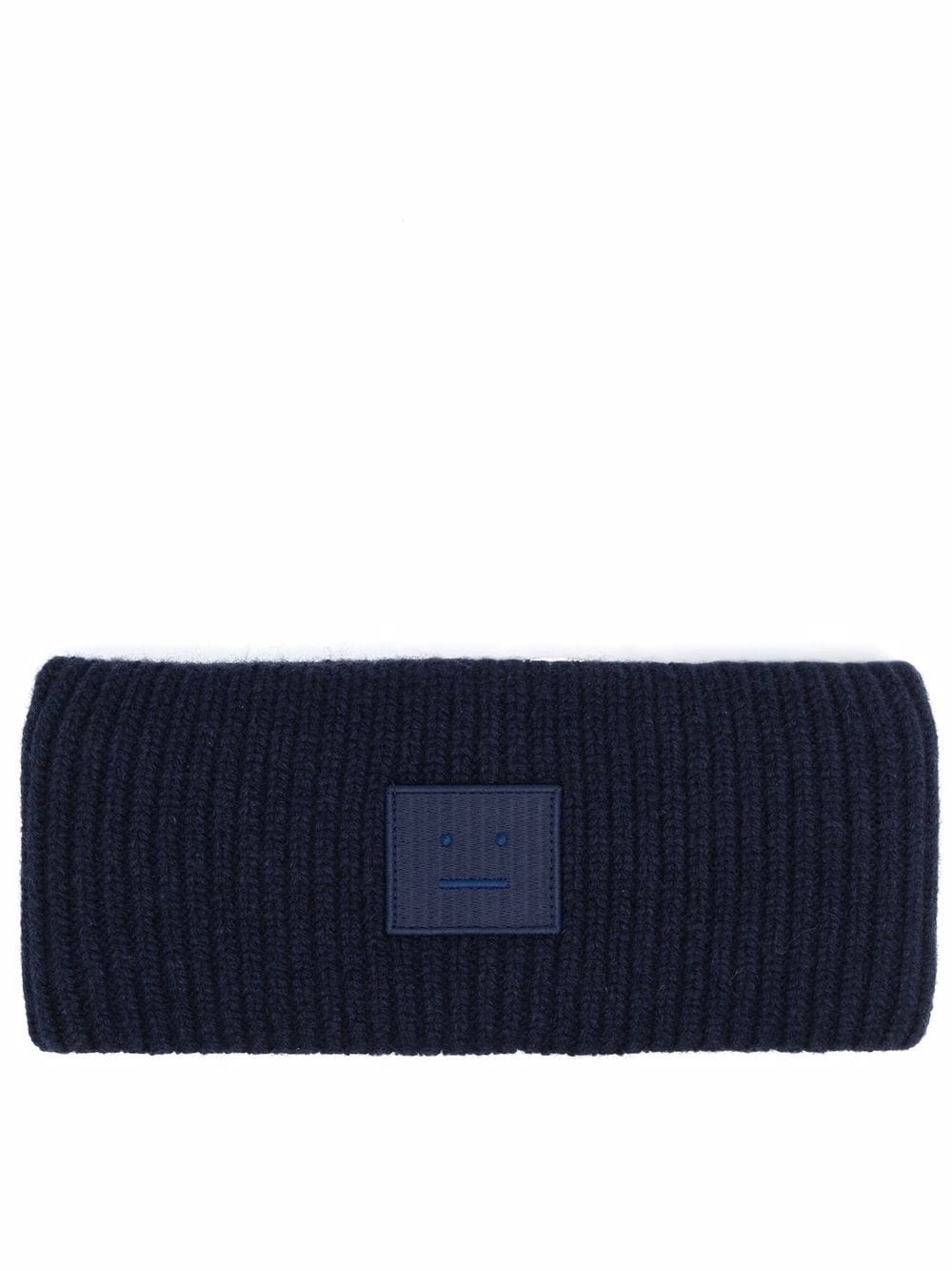 face-patch ribbed knit headband - 1