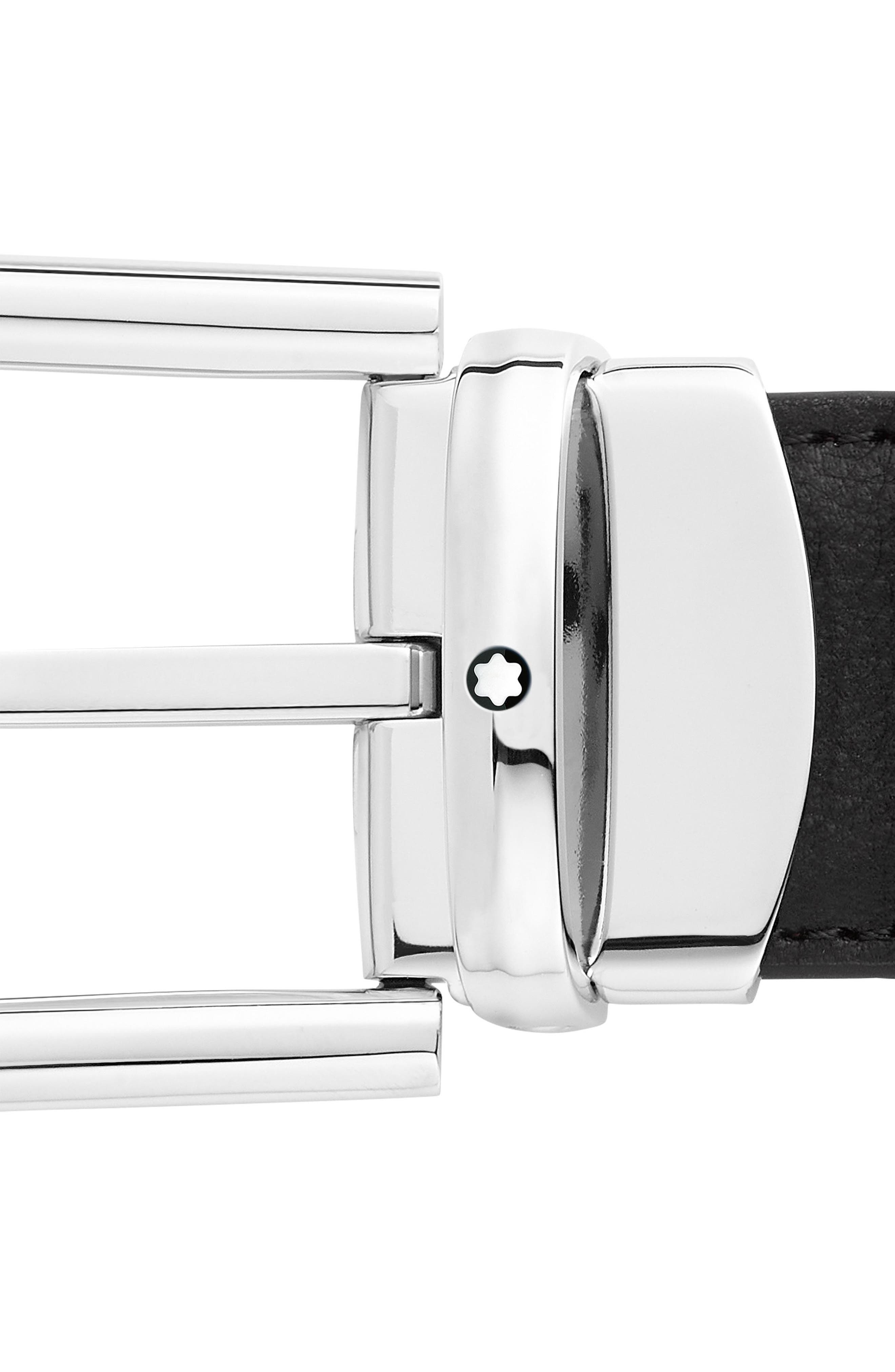 Reversible Horseshoe Buckle Leather Belt - 3