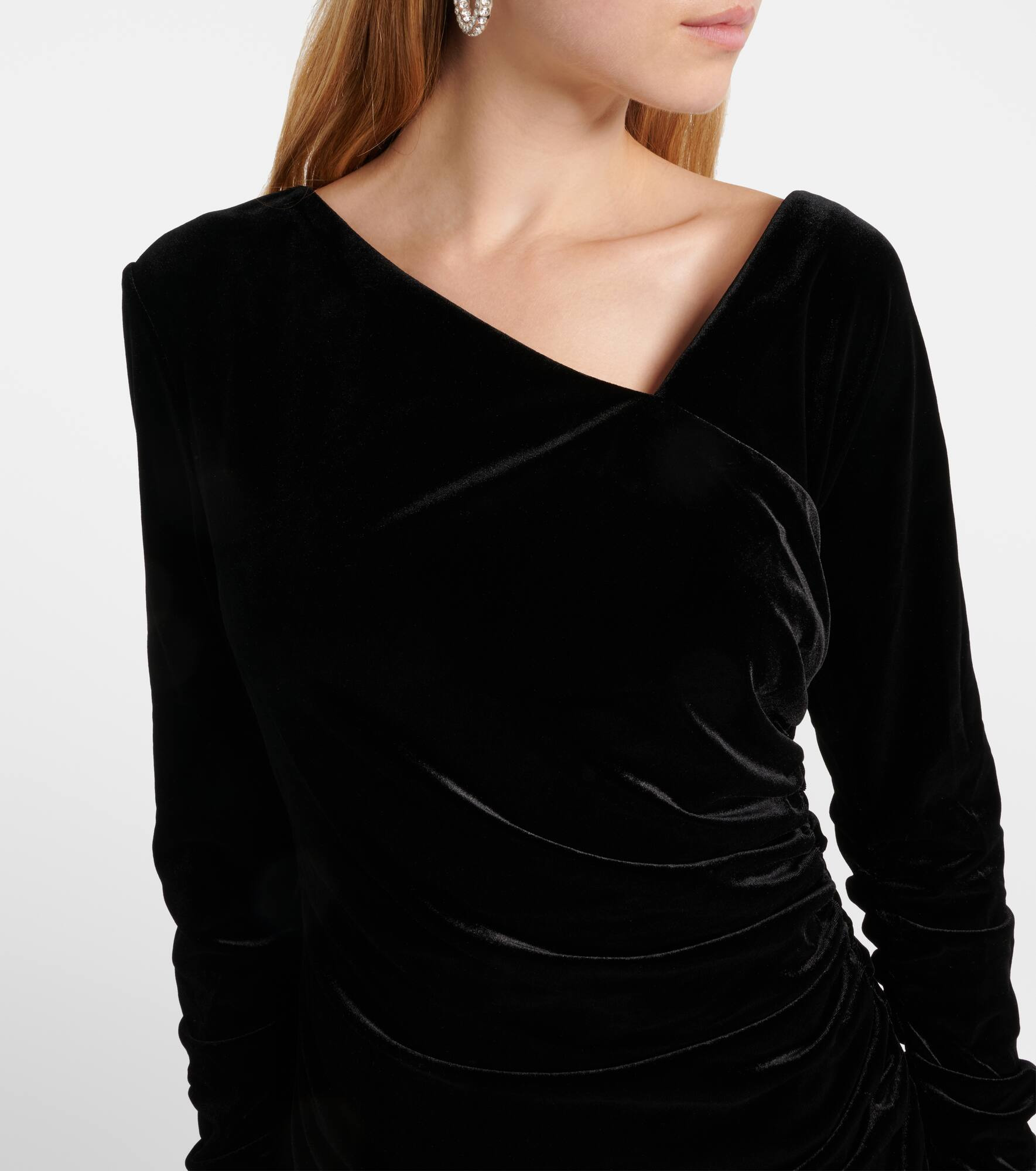 Ettore ruched velvet minidress - 4