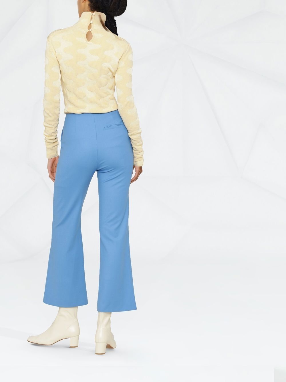 cropped kick flare trousers - 4