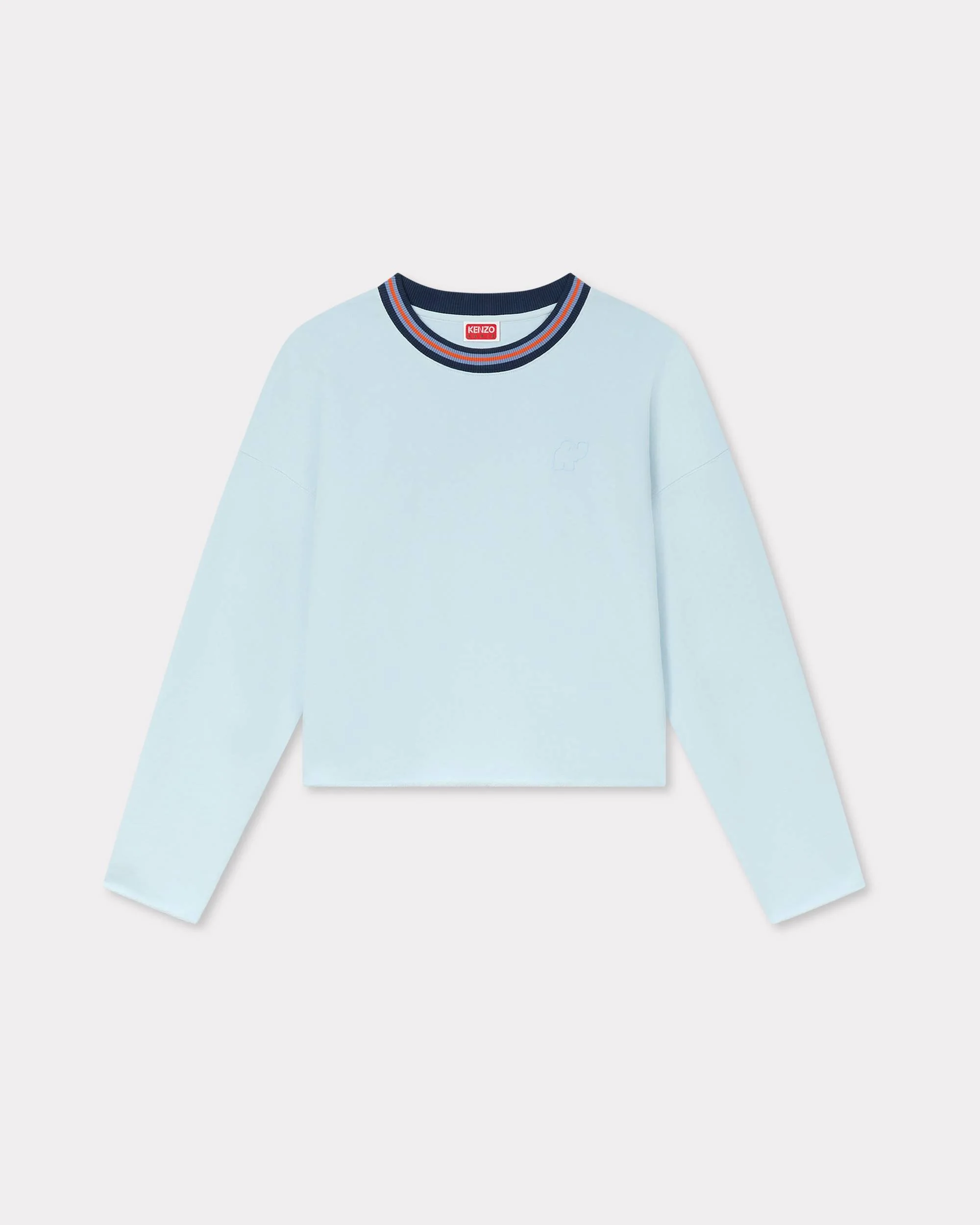 'KENZO Elephant Logo' embroidered short sweatshirt in cotton - 1