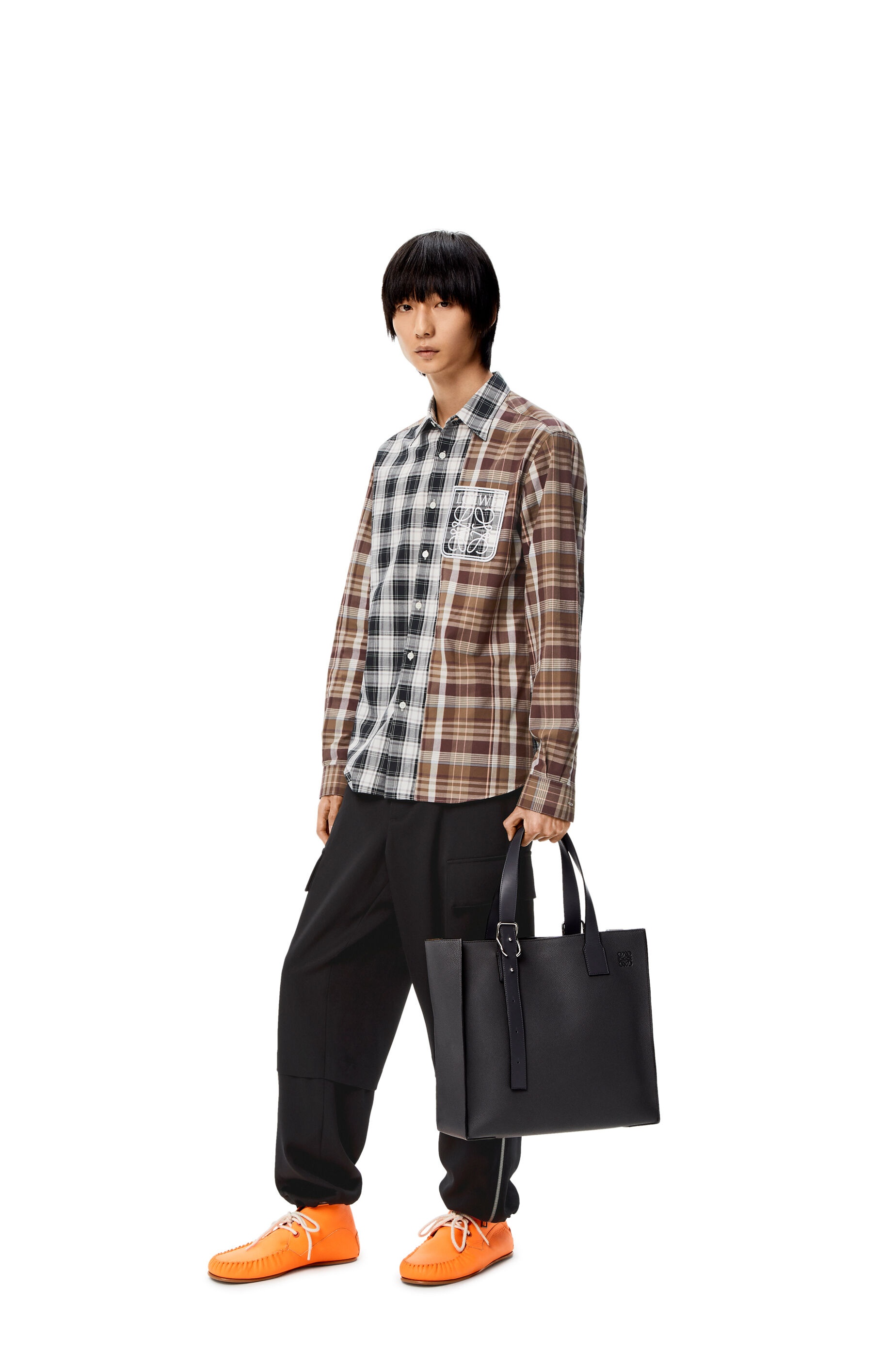 Patchwork check shirt in cotton - 2