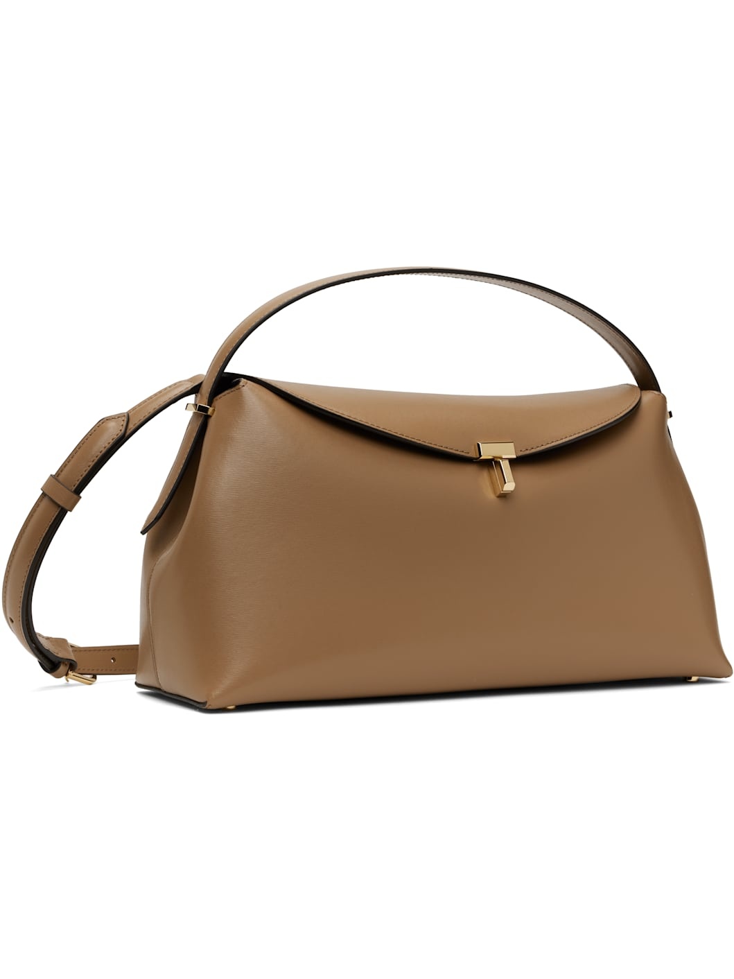 Taupe T-Lock Leather Top Handle Bag - 2