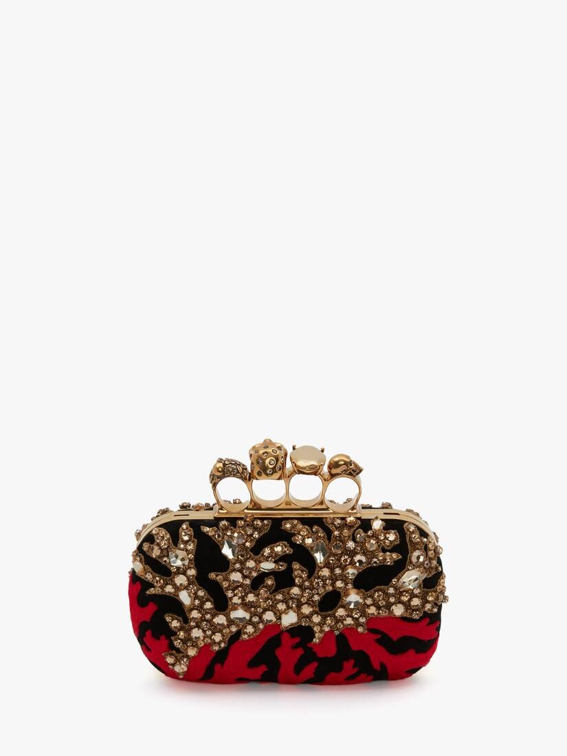 Skull Four-ring Clutch in Black - 3