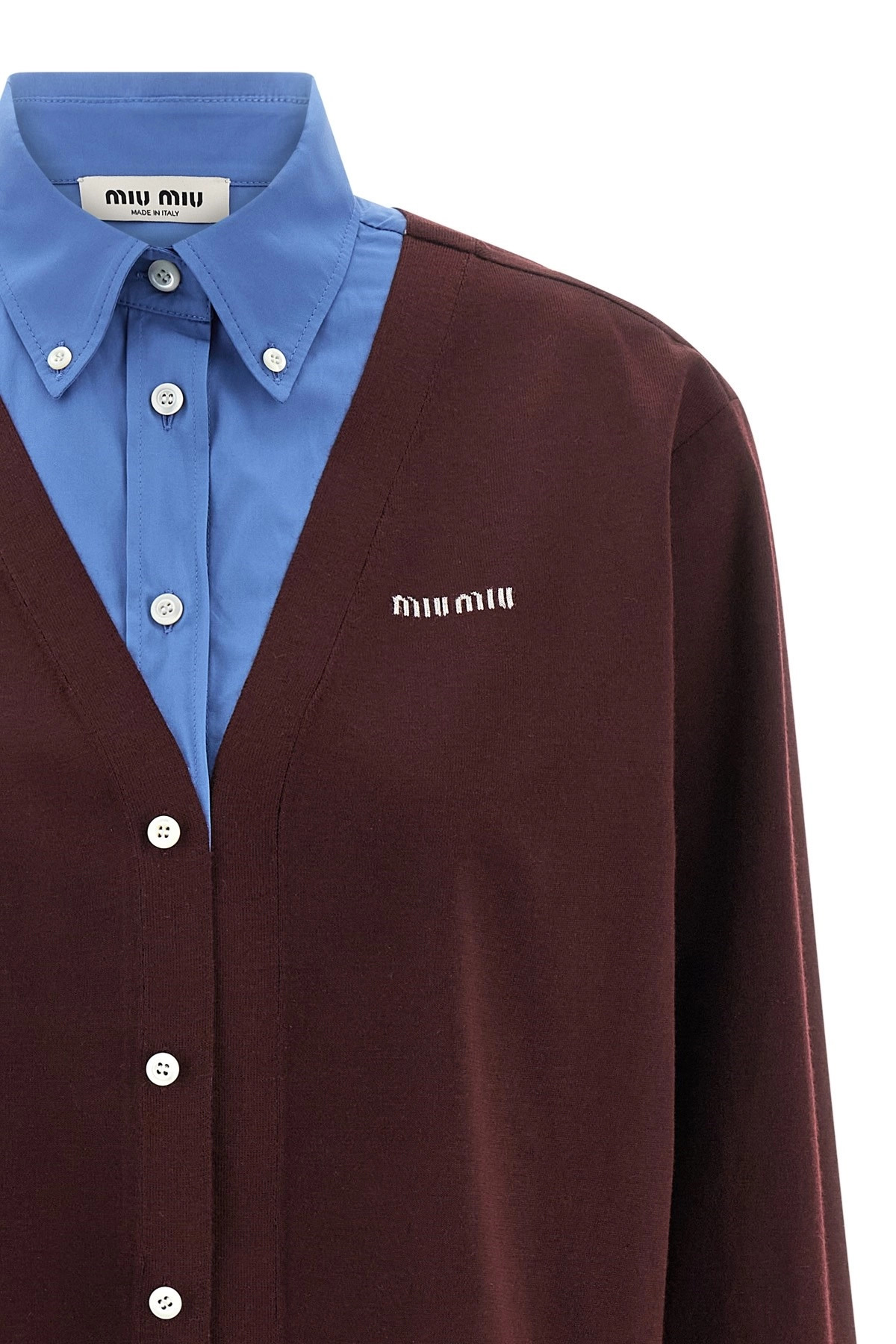 Poplin and cashmere shirt - 3