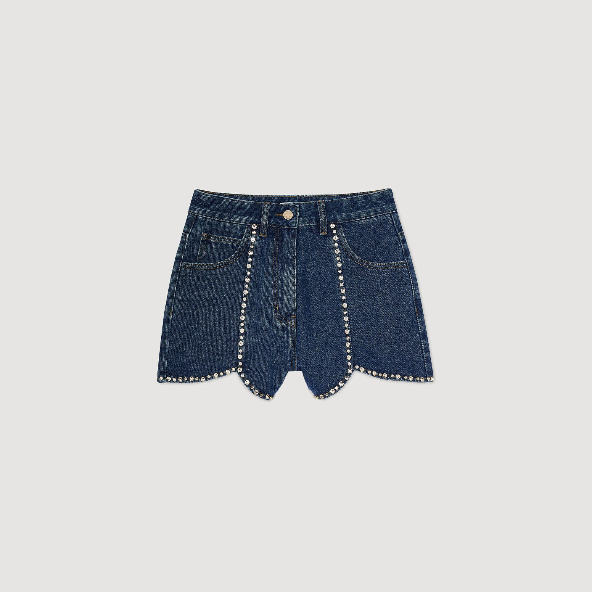RHINESTONE DENIM SHORTS - 6