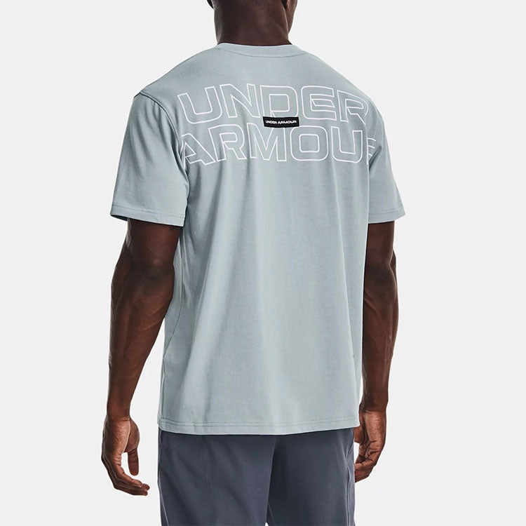 Under Armour Outline Heavyweight T-shirt 'Grey Blue' 1379109-465 - 4