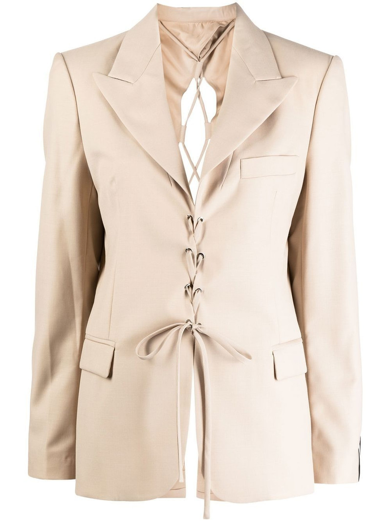 laced open back tailored blazer 1