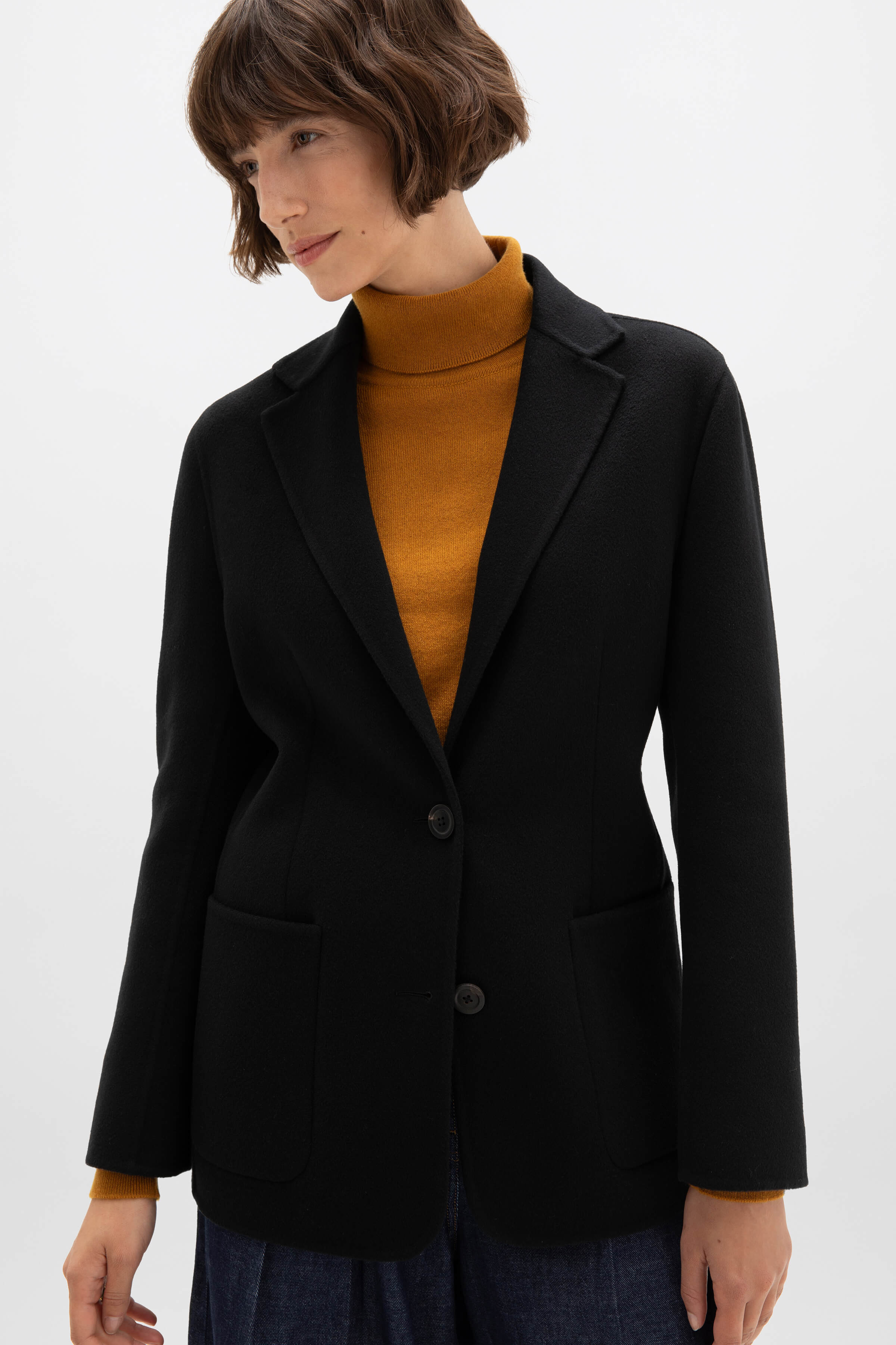 Classic Black Cashmere Blazer - 2