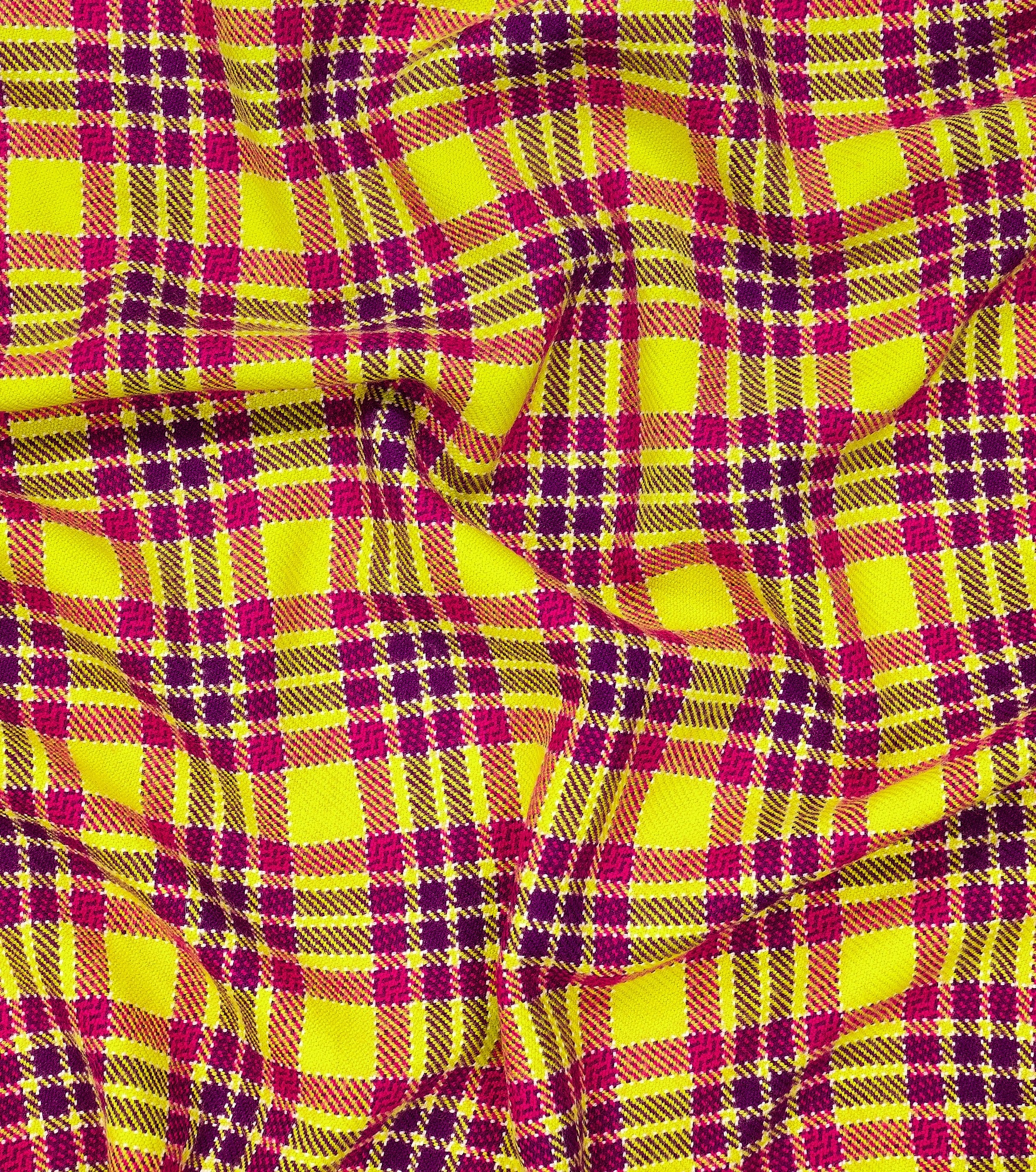 Checked fringed virgin wool scarf - 4