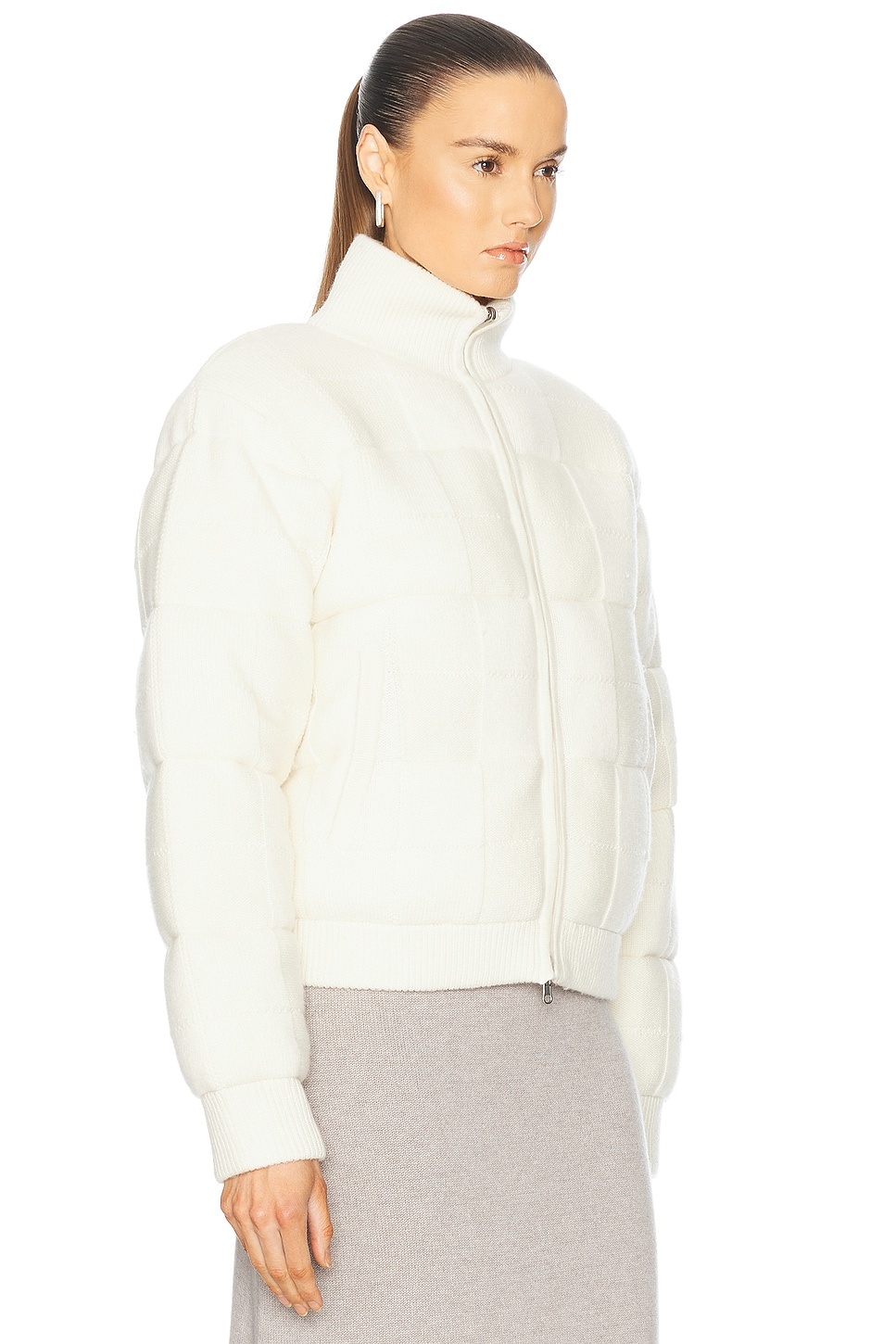 Quilted Cashmere Blend Reversible Puffer Jacket - 4