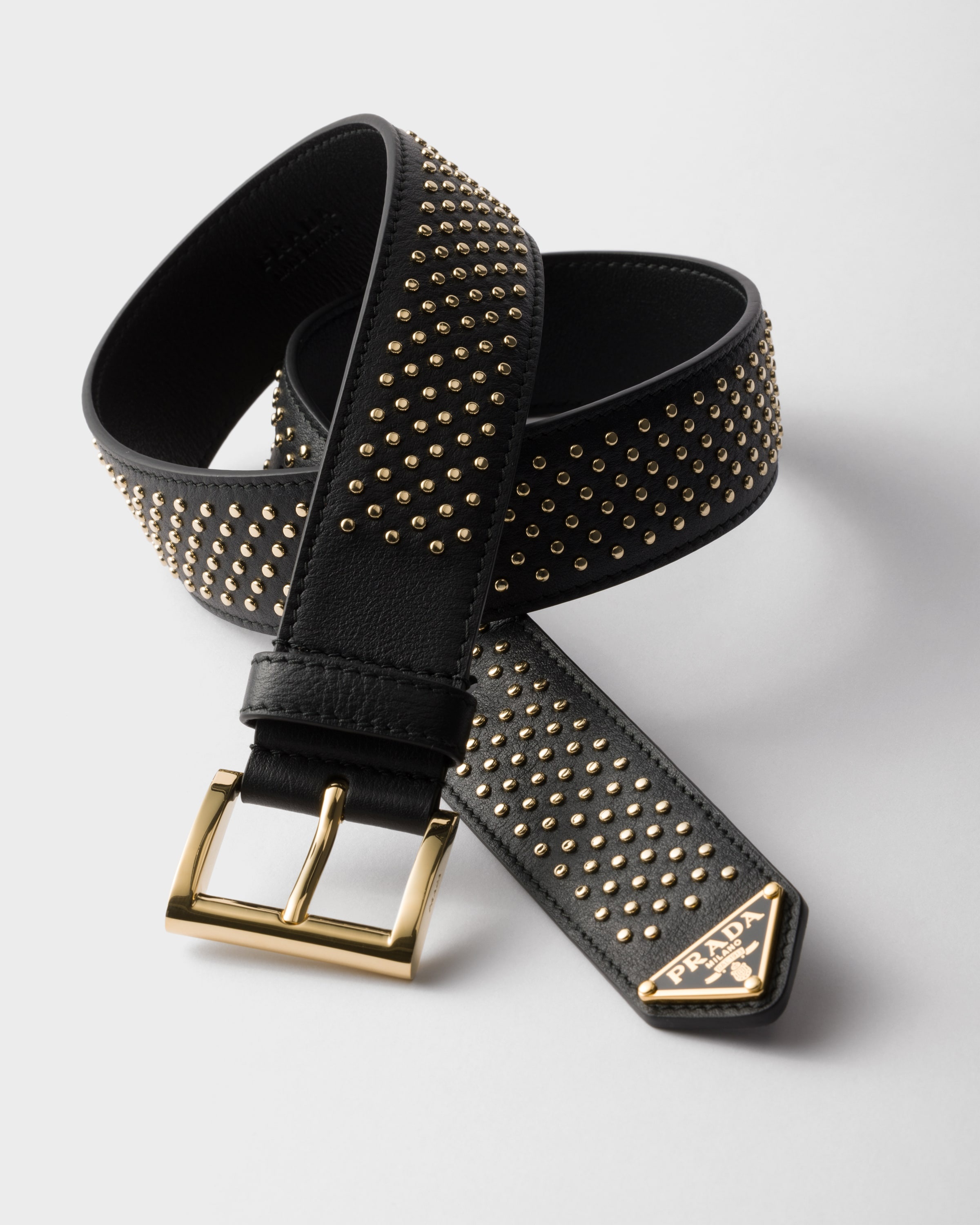 Leather belt with studs - 2
