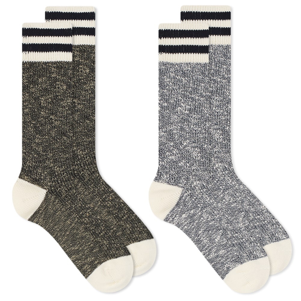 Studio Nicholson Melange Stripe Sock - 2 Pack - 1