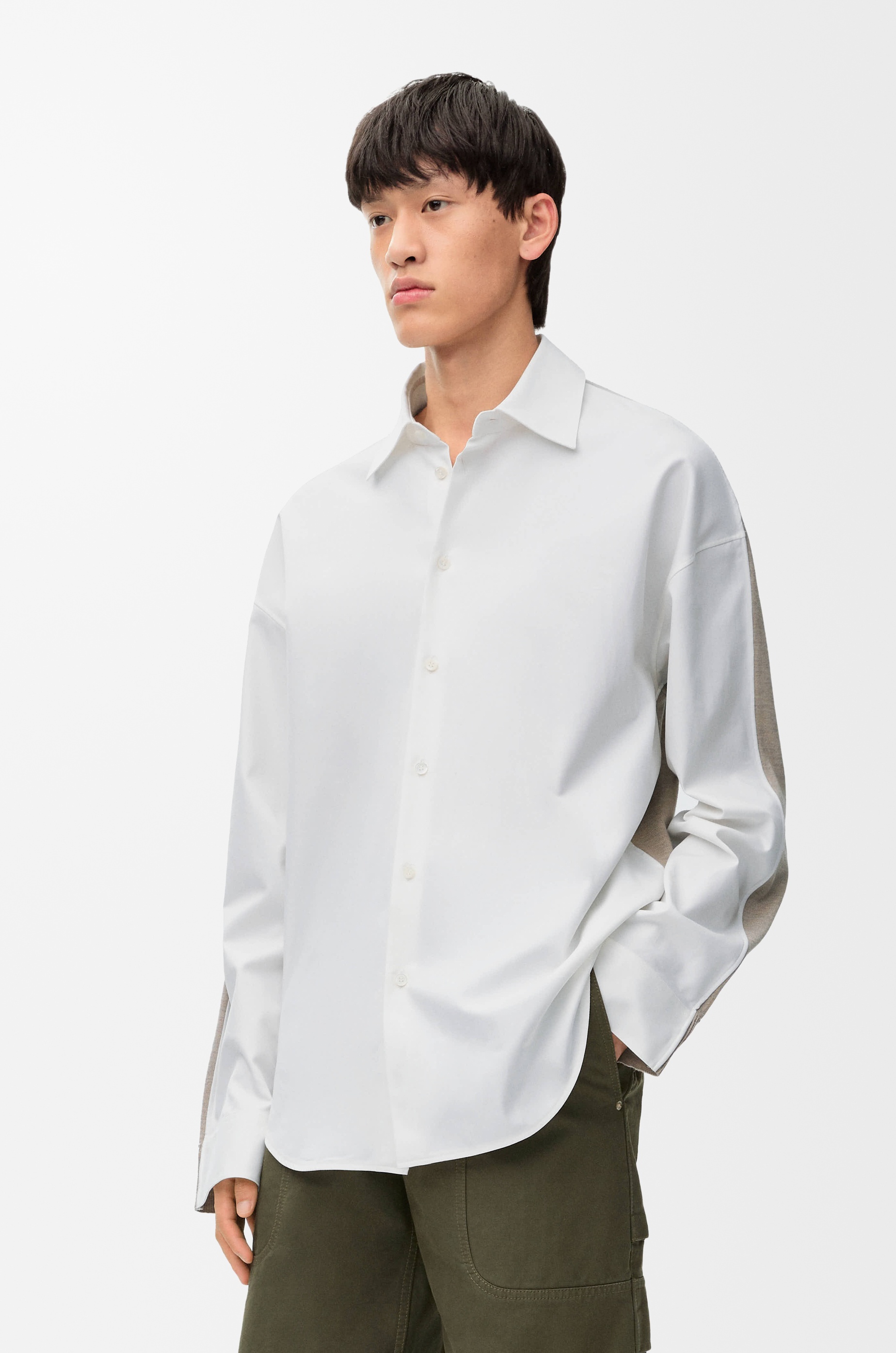 Hybrid shirt in cotton and wool - 4