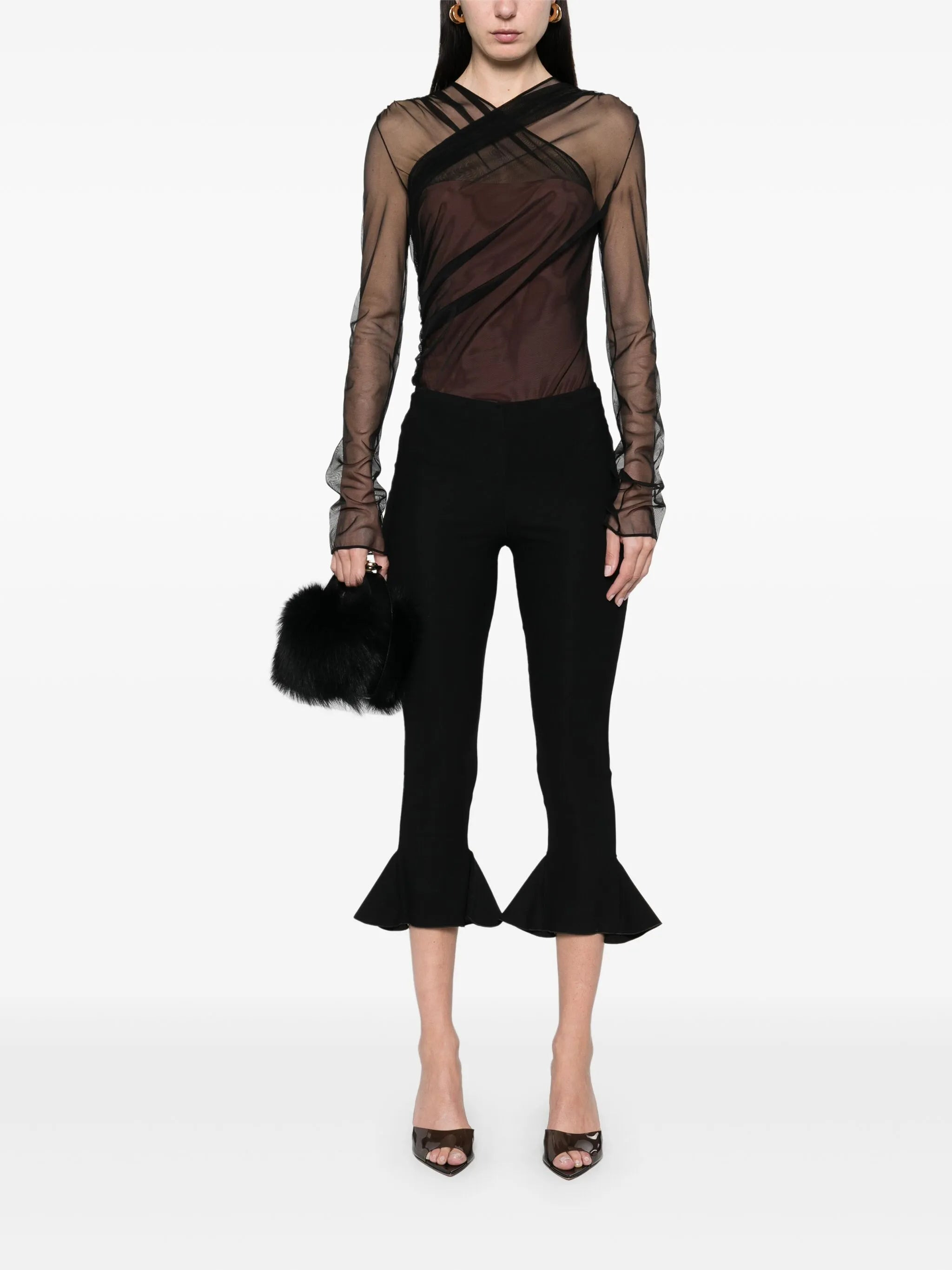 cropped flared trousers - 2
