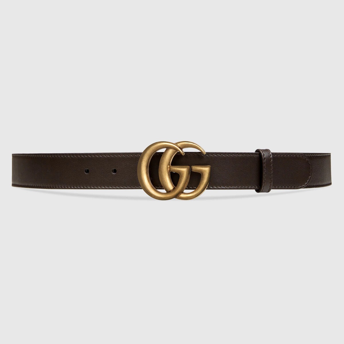 Leather belt with Double G buckle - 1