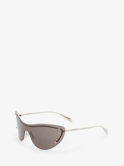 Alexander McQueen Women's Spike Studs Cat-eye Mask Sunglasses in Smoke/silver outlook