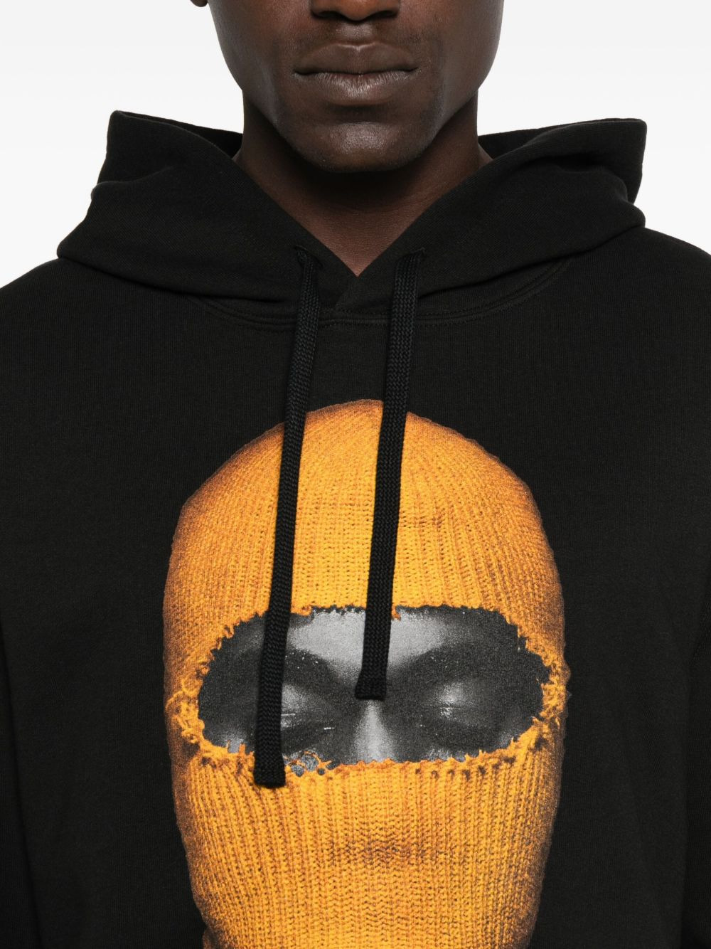 balaclava-print cotton hoodie - 5