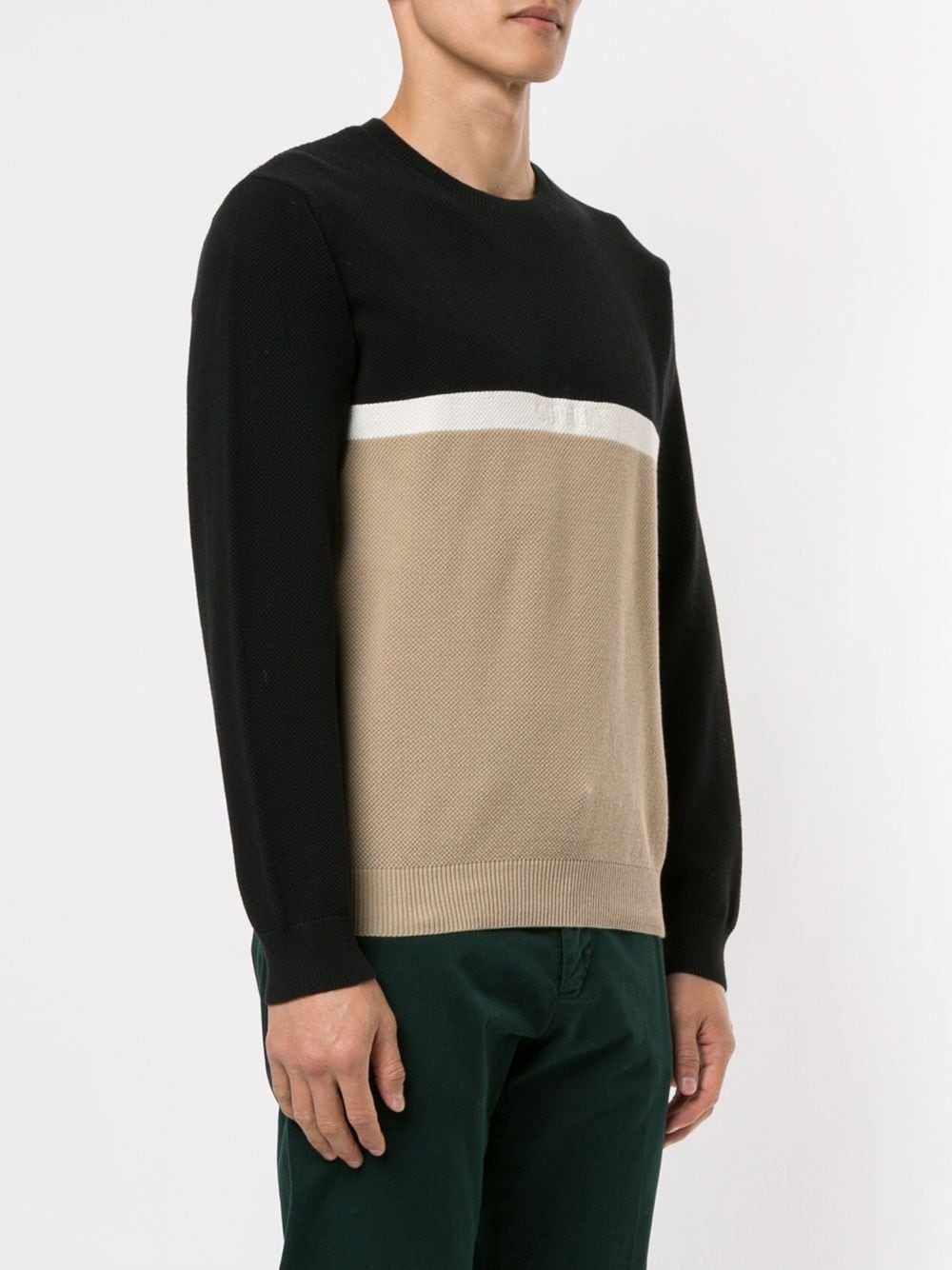 colour block pique jumper - 3