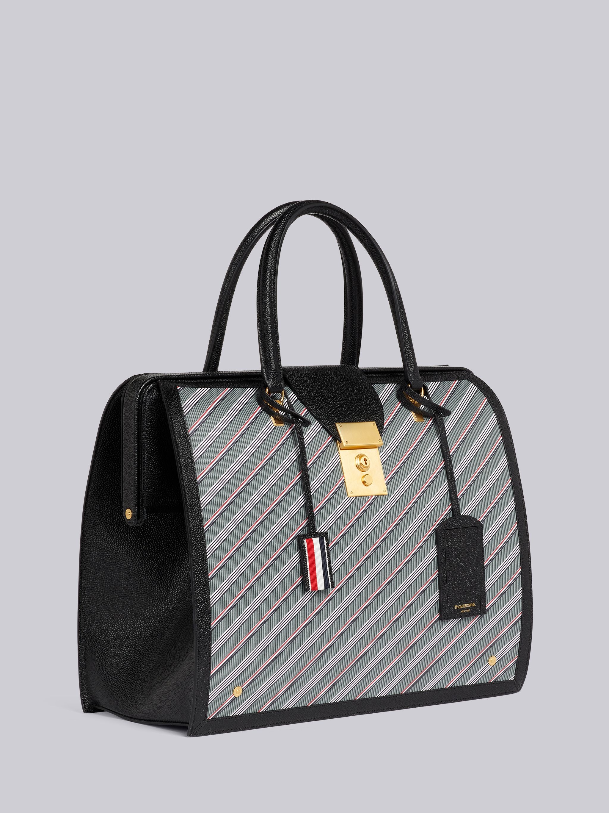 Medium Grey Monogram Coated Canvas Leather Frame Mr. Thom Bag - 3