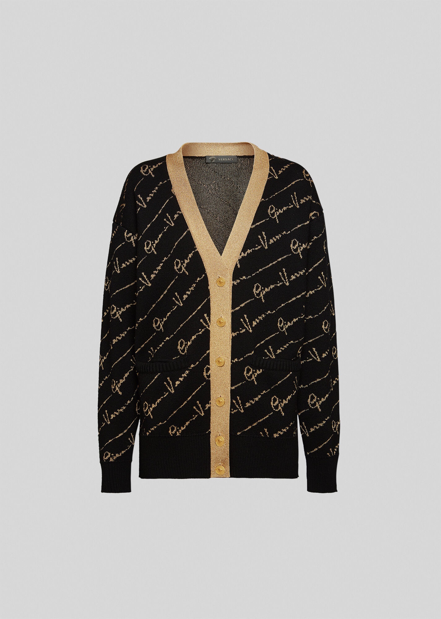 GV Signature Jacquard Lamé Cardigan - 1