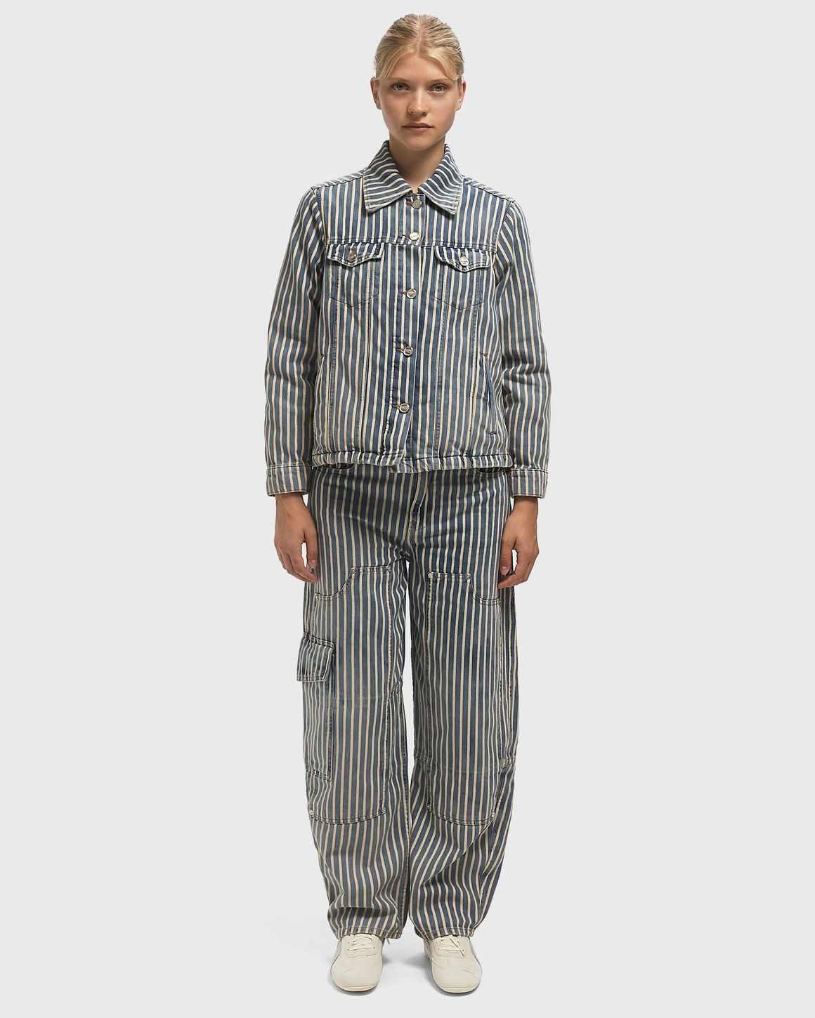 Light Stripe Denim Carpenter Jeans - 2