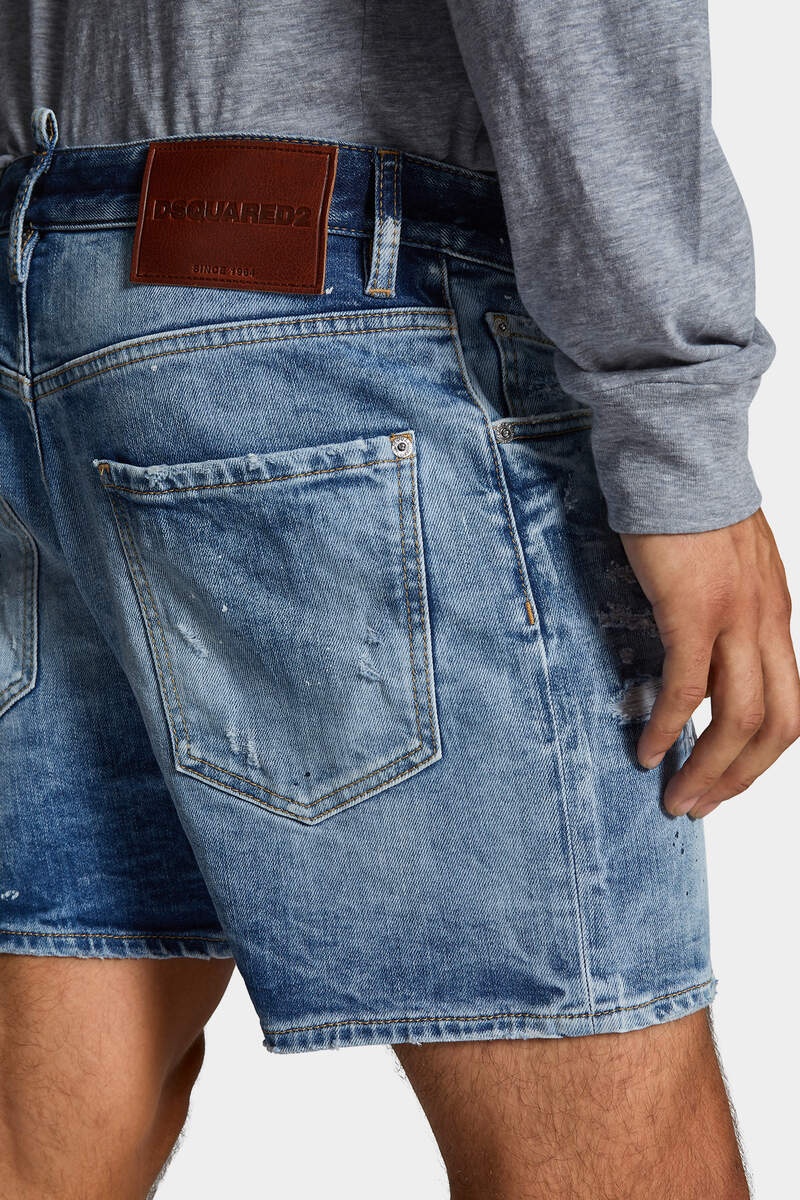 LIGHT SCARFACE WASH BRO JEAN SHORTS - 6