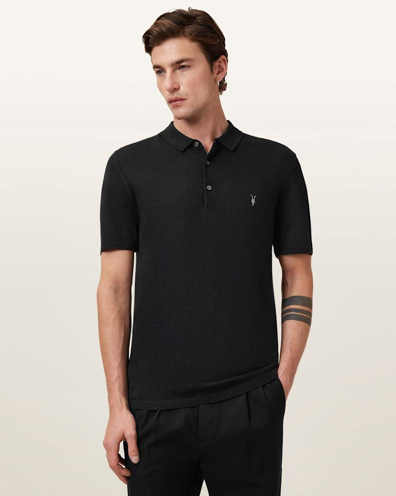 ALLSAINTS MODE MERINO SHORT SLEEVE POLO SHIRT outlook