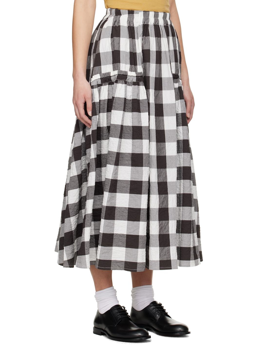 White & Brown 'The Harvester' Midi Skirt - 2