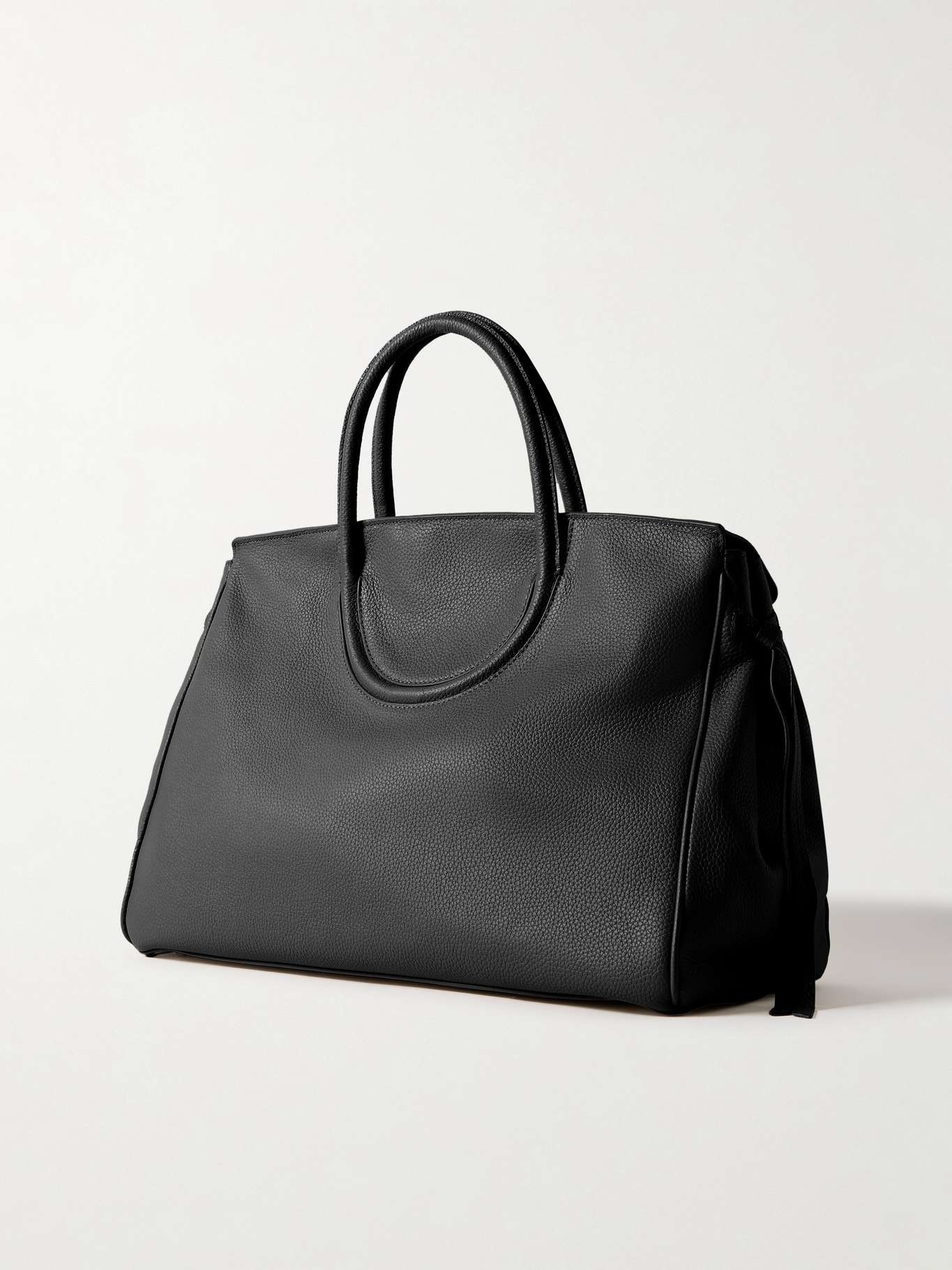 Maude textured-leather tote Black - 3