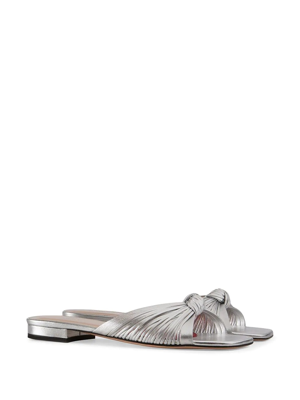 Metallic leather slide sandal - 2