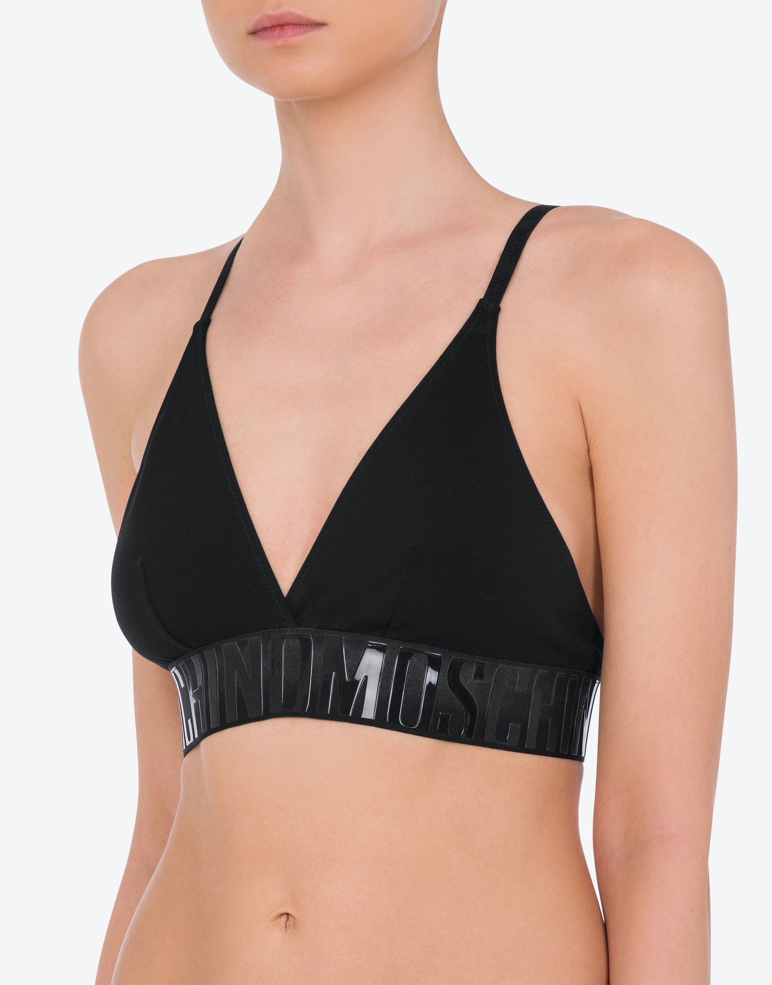 SHINY LOGO STRETCH JERSEY BRA - 2