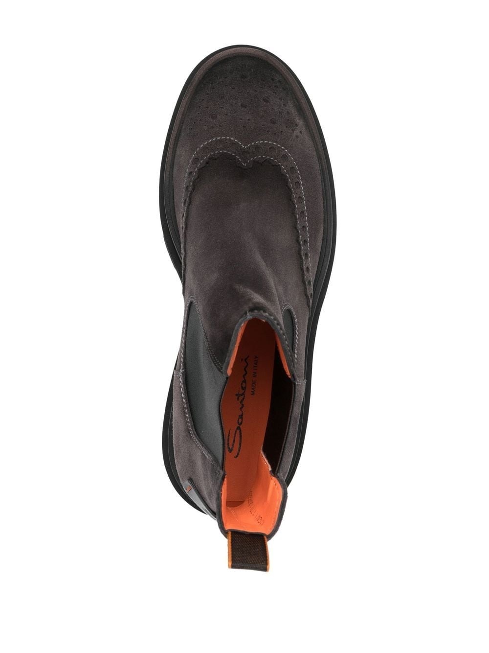 brogue-detail suede boots - 4