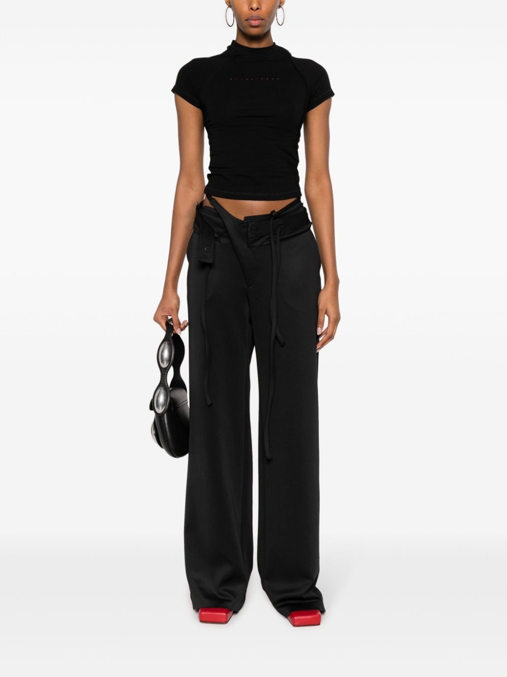 double-waistband tailored trousers - 2