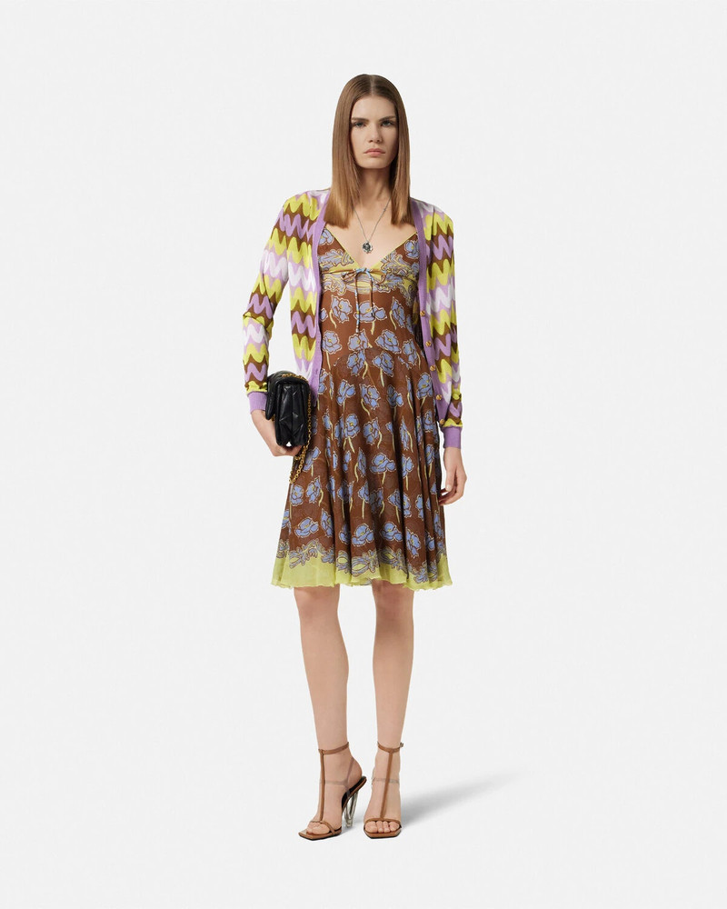 VERSACE Wave Jacquard Knit Cardigan outlook