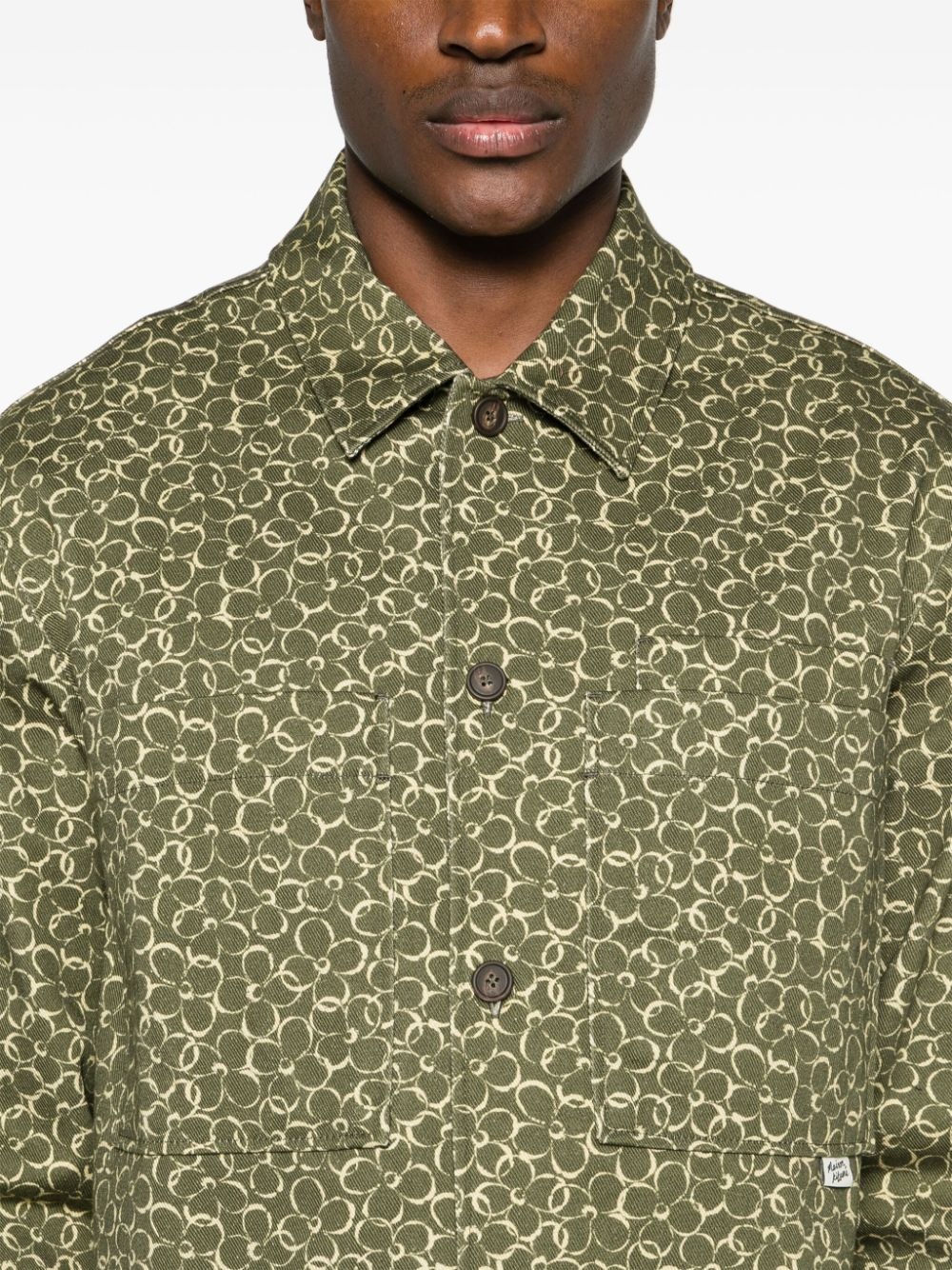 floral-print cotton shirt jacket - 5